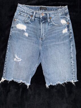 Distressed Denim Bike Shorts - Silver Jeans Co.